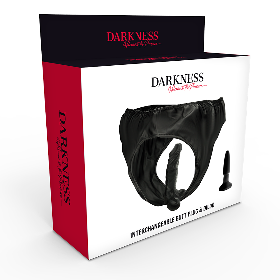 DARKNESS - PANTIES WITH PLUG AND INTERCHANGEABLE DILDO - Image 4