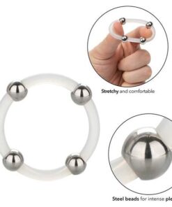 Alternative view of CALEXOTICS - STEEL BEADED SILICONE RING L