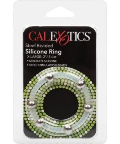 Alternative view of CALEXOTICS - STEEL BEADED SILICONE RING XL