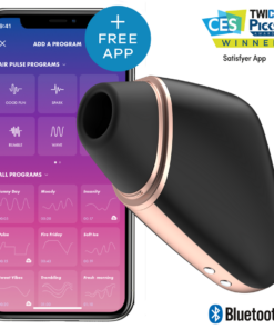 SATISFYER LOVE TRIANGLE AIR PULSE STIMULATOR  VIBRATOR - BLACK