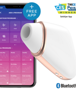 SATISFYER LOVE TRIANGLE AIR PULSE STIMULATOR  VIBRATOR - WHITE