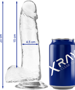 X RAY - CLEAR COCK WITH BALLS 20 CM -O- 4.5 CM