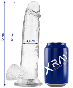 X RAY - CLEAR COCK WITH BALLS 22 CM -O- 4.6 CM
