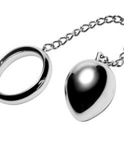 METAL HARD - COCK RING 50MM + CHAIN WITH METAL BALL