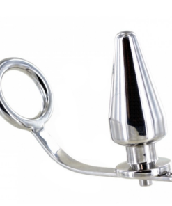 METAL HARD - STEEL RING WITH ANAL PLUG 45 X 45MM