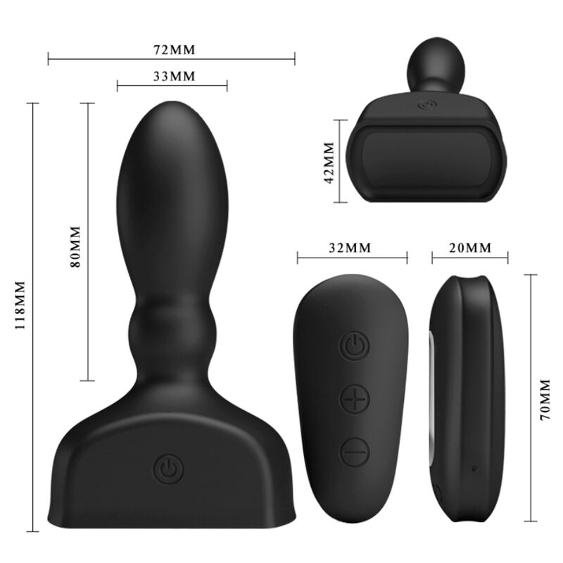 MR PLAY - BLACK INFLATABLE ANAL PLUG REMOTE CONTROL - Image 5
