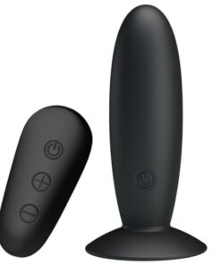 MR PLAY - ANAL PLUG WITH VIBRATION BLACK REMOTE CONTROL