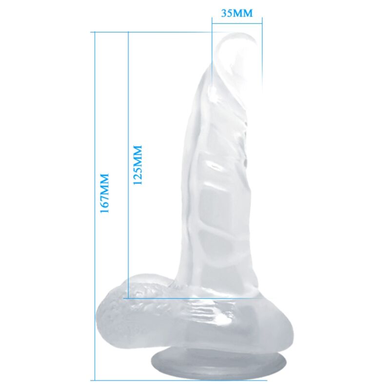 BAILE - REALISTIC DILDO WITH SUCTION CUP AND TESTICLES 16.7 CM TRANSPARENT - Image 5