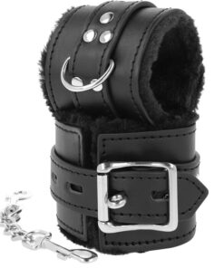 Alternative view of DARKNESS - BLACK LINED BDSM HANDCUFFS