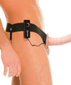 FETISH FANTASY SERIES - HOLLOW VIBRATOR HARNESS FOR HIM AND HER NATURAL 14CM