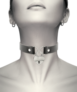 Alternative view of COQUETTE CHIC DESIRE - VEGAN LEATHER NECKLACE WITH HEART ACCESSORY WITH KEY