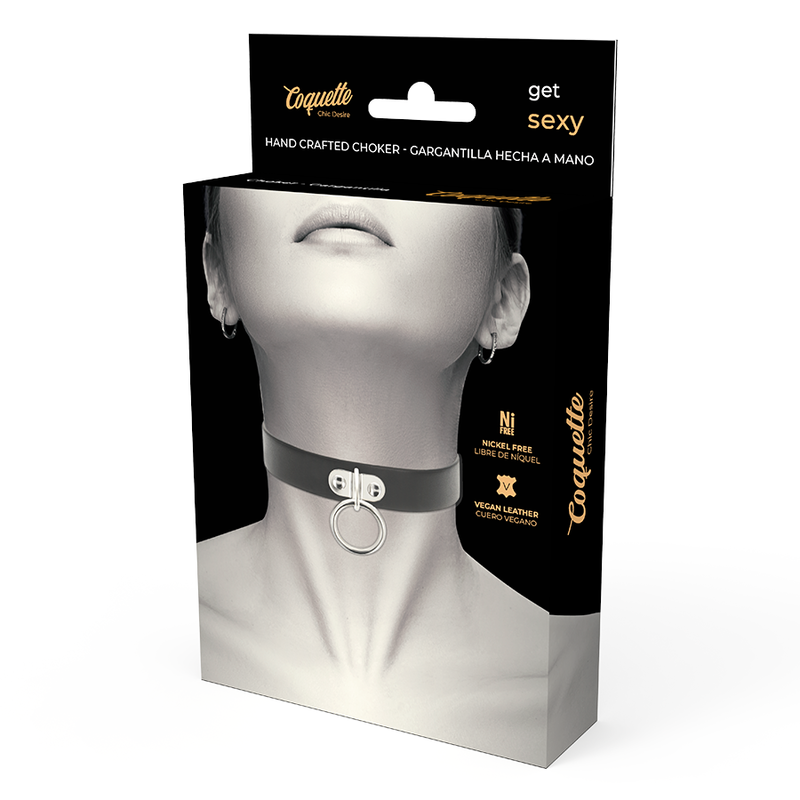 COQUETTE CHIC DESIRE - VEGAN LEATHER NECKLACE WOMAN FETISH ACCESSORY - Image 5