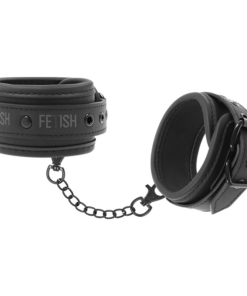 FETISH SUBMISSIVE - VEGAN LEATHER ANKLE CUFFS WITH NOPRENE LINING