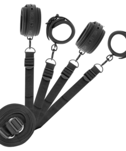 FETISH SUBMISSIVE - SET OF HANDCUFFS AND TIES WITH NOPRENE LINING