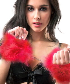 SECRETPLAY - RED MARABOU HANDCUFFS