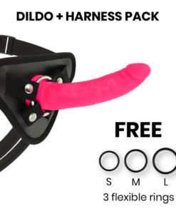 DELTA CLUB - TOYS HARNESS + DONG PINK SILICONE 17 CM -O- 3 CM