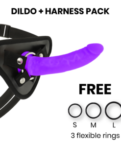 DELTA CLUB - TOYS HARNESS + DONG PURPLE SILICONE 17 CM -O- 3 CM