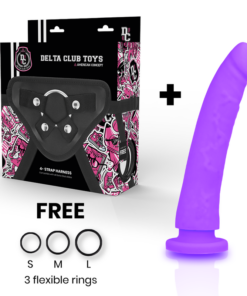 Alternative view of DELTA CLUB - TOYS HARNESS + DONG PURPLE SILICONE 17 CM -O- 3 CM