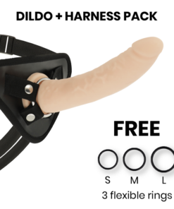 DELTA CLUB - TOYS HARNESS + DONG FLESH SILICONE 20 CM -O- 4 CM
