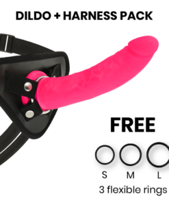 DELTA CLUB - TOYS HARNESS + DONG PINK SILICONE 20 CM -O- 4 CM