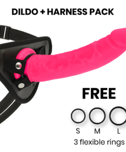 DELTA CLUB - TOYS HARNESS + DONG PINK SILICONE 23 CM -O- 4.5 CM