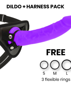 DELTA CLUB - TOYS HARNESS + DONG PURPLE SILICONE 23 CM -O- 4.5 CM