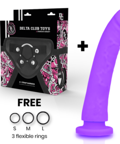 Alternative view of DELTA CLUB - TOYS HARNESS + DONG PURPLE SILICONE 23 CM -O- 4.5 CM