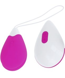 Alternative view of OHMAMA - TEXTURED VIBRATING EGG 10 MODES PURPLE AND WHITE