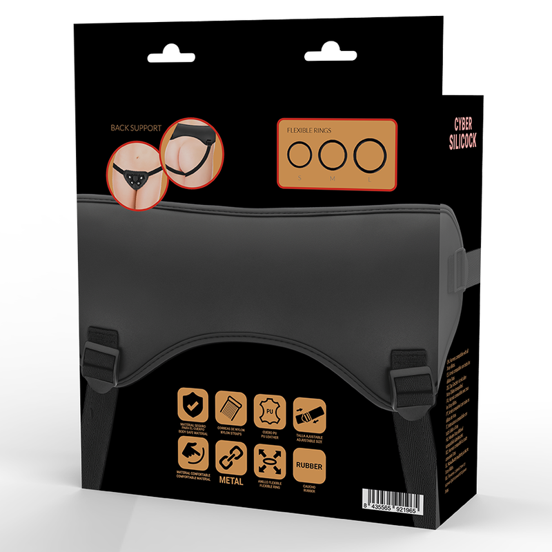 CYBER SILICOCK - STRAP-ON HARNESS WITH 3 RINGS FREE - Image 4
