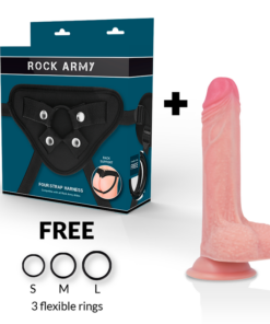 ROCKARMY - HARNESS + LIQUID SILICONE PREMIUM MUSTANG REALISTIC 18 CM -O- 4.14 CM