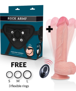 Alternative view of ROCKARMY - HARNESS + LIQUID SILICONE VIBRATOR PREMIUM APACHE REMOTE CONTROL 20.5 CM -O- 4.62 CM
