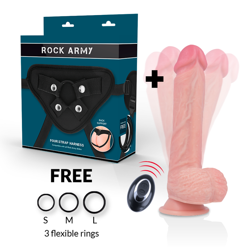 ROCKARMY - HARNESS + LIQUID SILICONE VIBRATOR PREMIUM APACHE REMOTE CONTROL 20.5 CM -O- 4.62 CM - Image 2